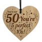 50th Birthday Gift For Friend Men Women Engraved Heart Funny