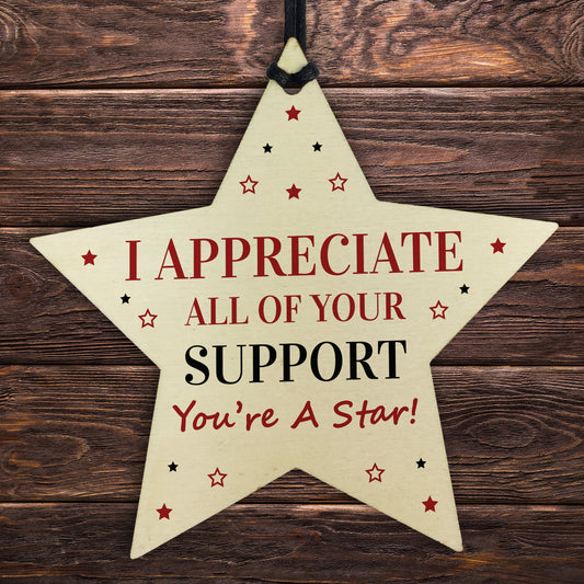 Thank YOU Gift Wooden Hanging Star Teacher Volunteer Friendship