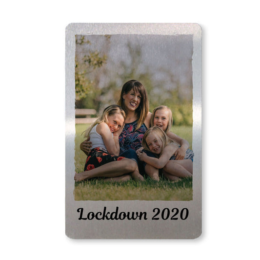 Lockdown Gift Personalised Photo Metal Wallet Insert Memory Gift