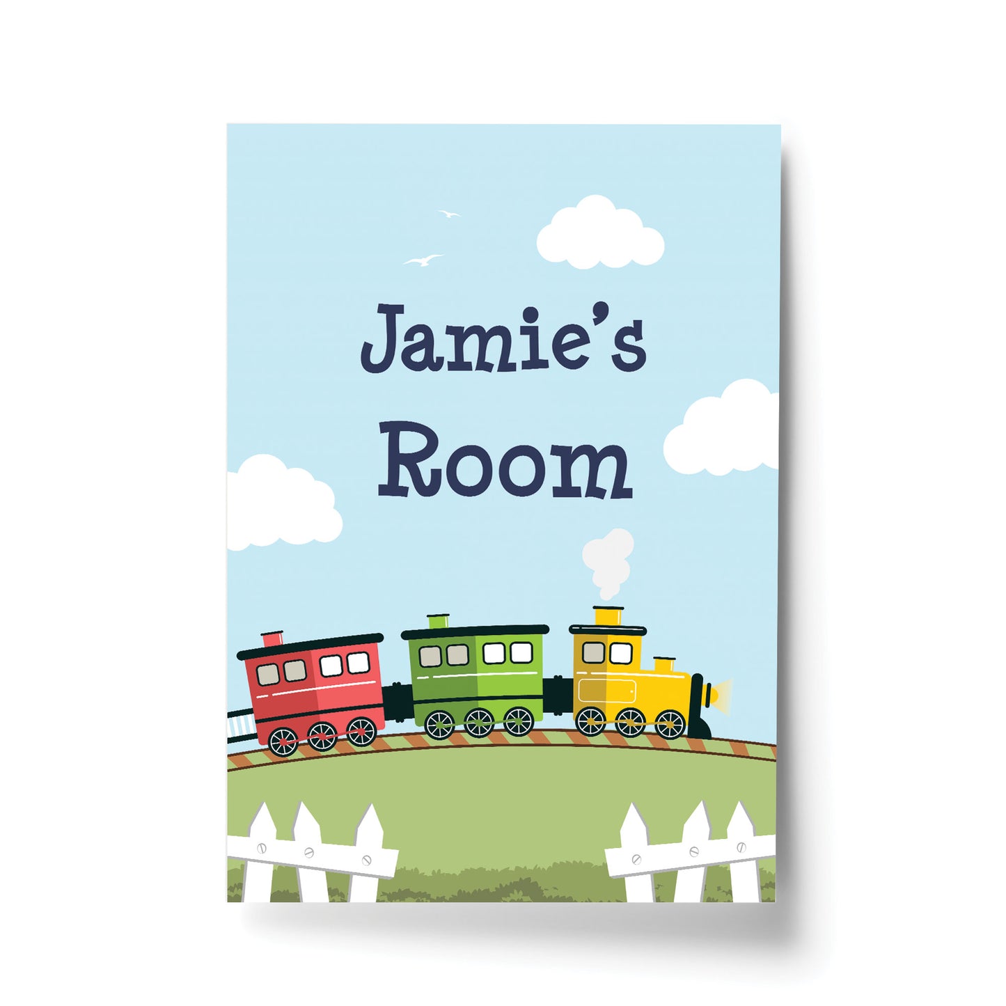 Personalised Boys Bedroom Decor Nursery Art Train Print Picture