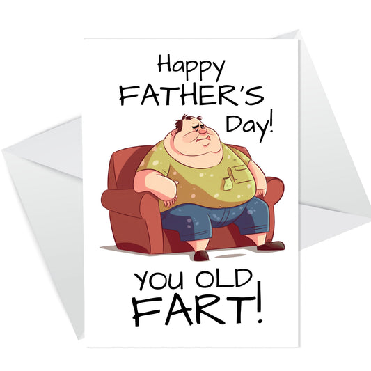 Funny Fathers Day Card OLD FART Dad Cards Joke Humour