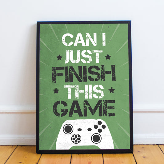 Gamer Gift Funny Son Birthday Gift Gaming Print Framed Decor