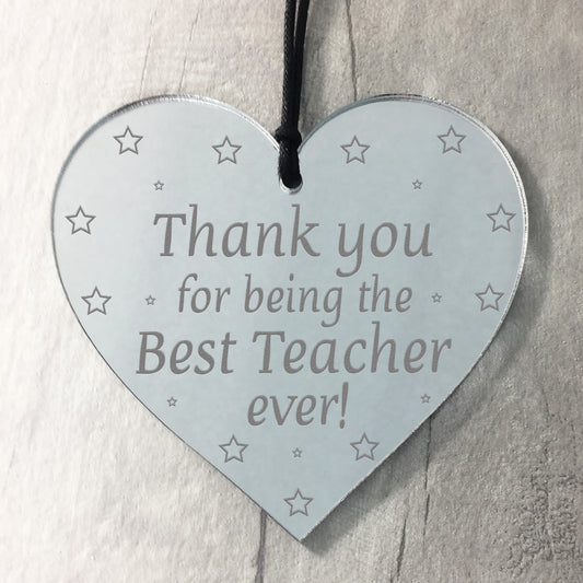 Teacher Plaque Engraved Heart Thank You Gifts For Teacher