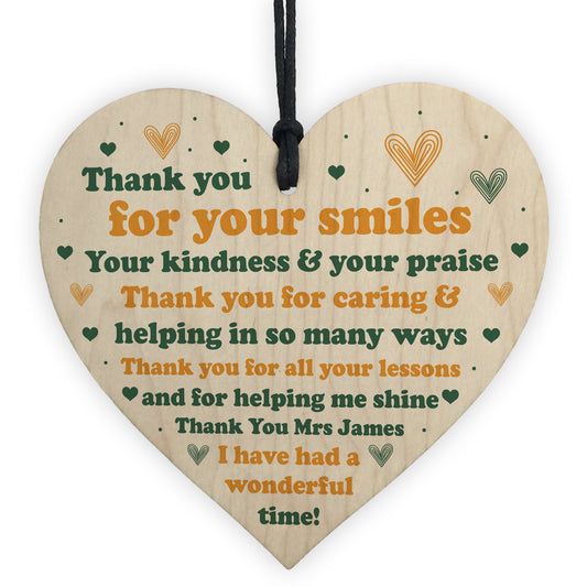 Teacher Gifts From Student Wood Heart Thank You Nursery Teacher