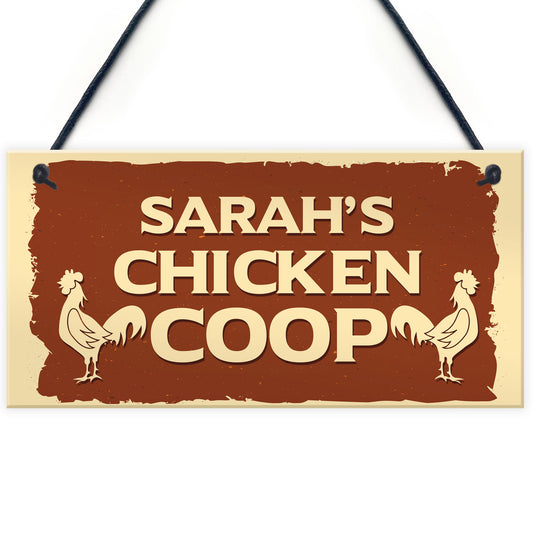 Personalised Chicken Coop Hanging Signs Novelty Chicken Pet Gift