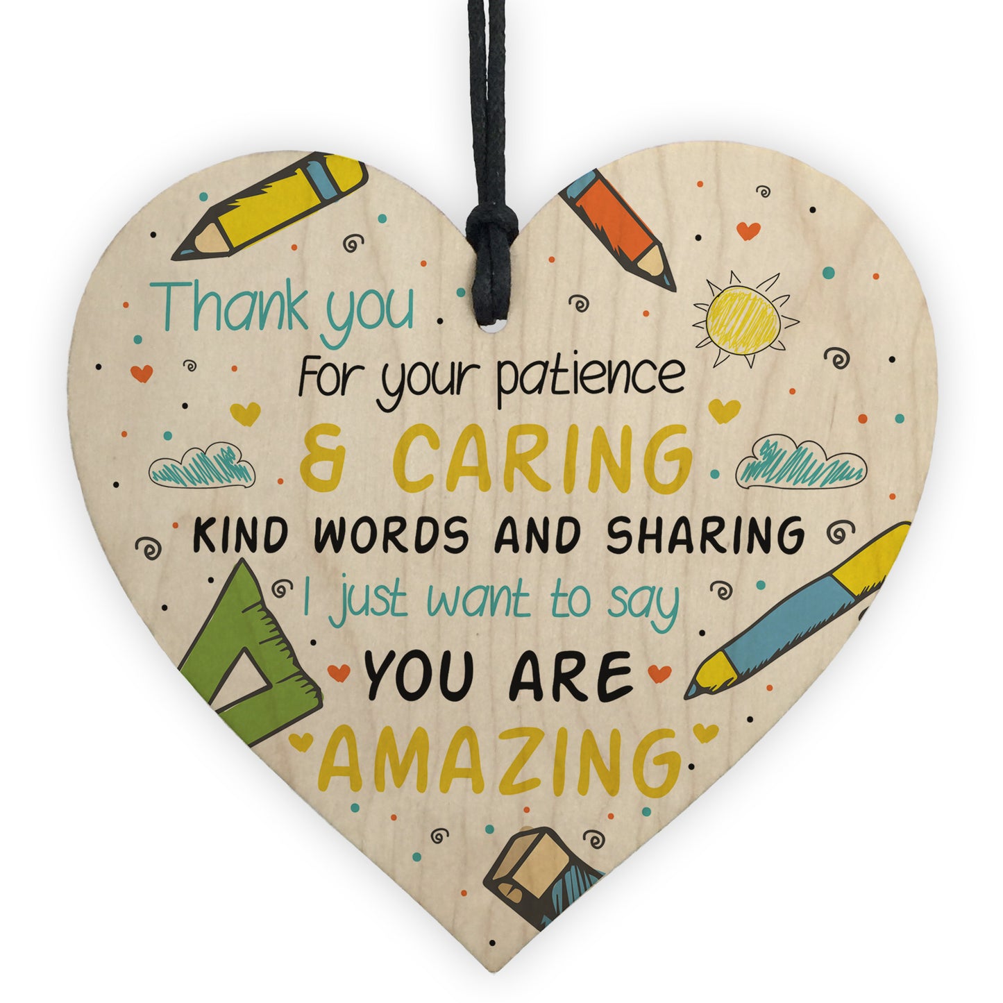 Gift For Teacher And Assistant Wood Heart Nursery Thank You Gift