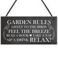 Garden Rules Sign Garden Signs Outside Hanging Summer House