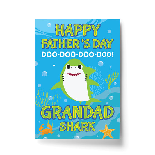 Baby Cartoon Shark Print Fathers Day Gift For Grandad Grandson