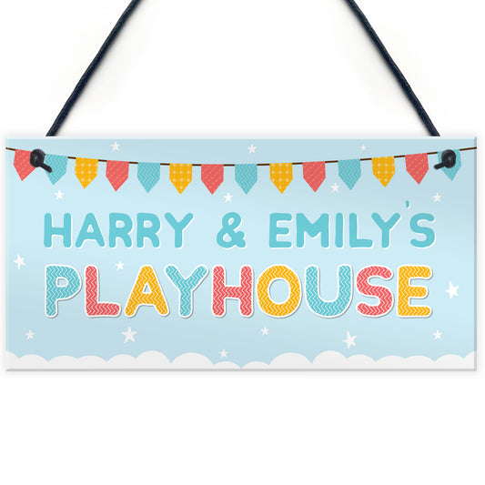 PERSONALISED Playhouse Hanging Sign Playroom Childrens Den