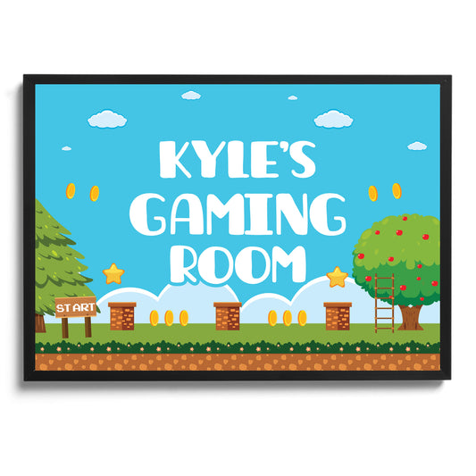 Gaming Poster Personalised Wall Print Retro Arcade Boys Bedroom