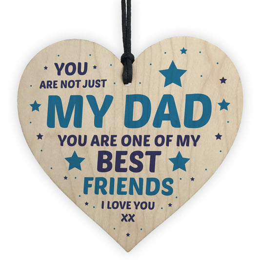 Fathers Day Gift For Dad Wood Heart Novelty Dad Birthday Gift