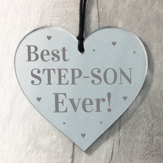 Best Step Son Gifts Mirror Heart Birthday Gift For Step-Son