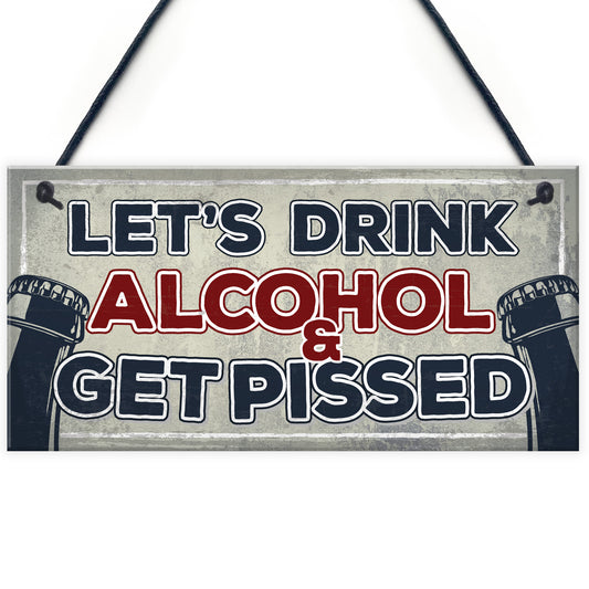 Funny Alcohol Sign Man Cave Home Bar Pub Hanging Plaque Vodka
