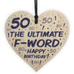 Novelty 50th Birthday Gifts For Men Women Wood Heart Funny