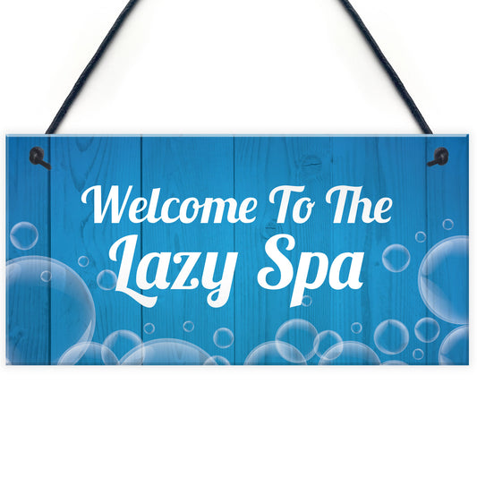 Novelty Hot Tub Lazy Spa Decor Signs Hanging Garden Shed Home