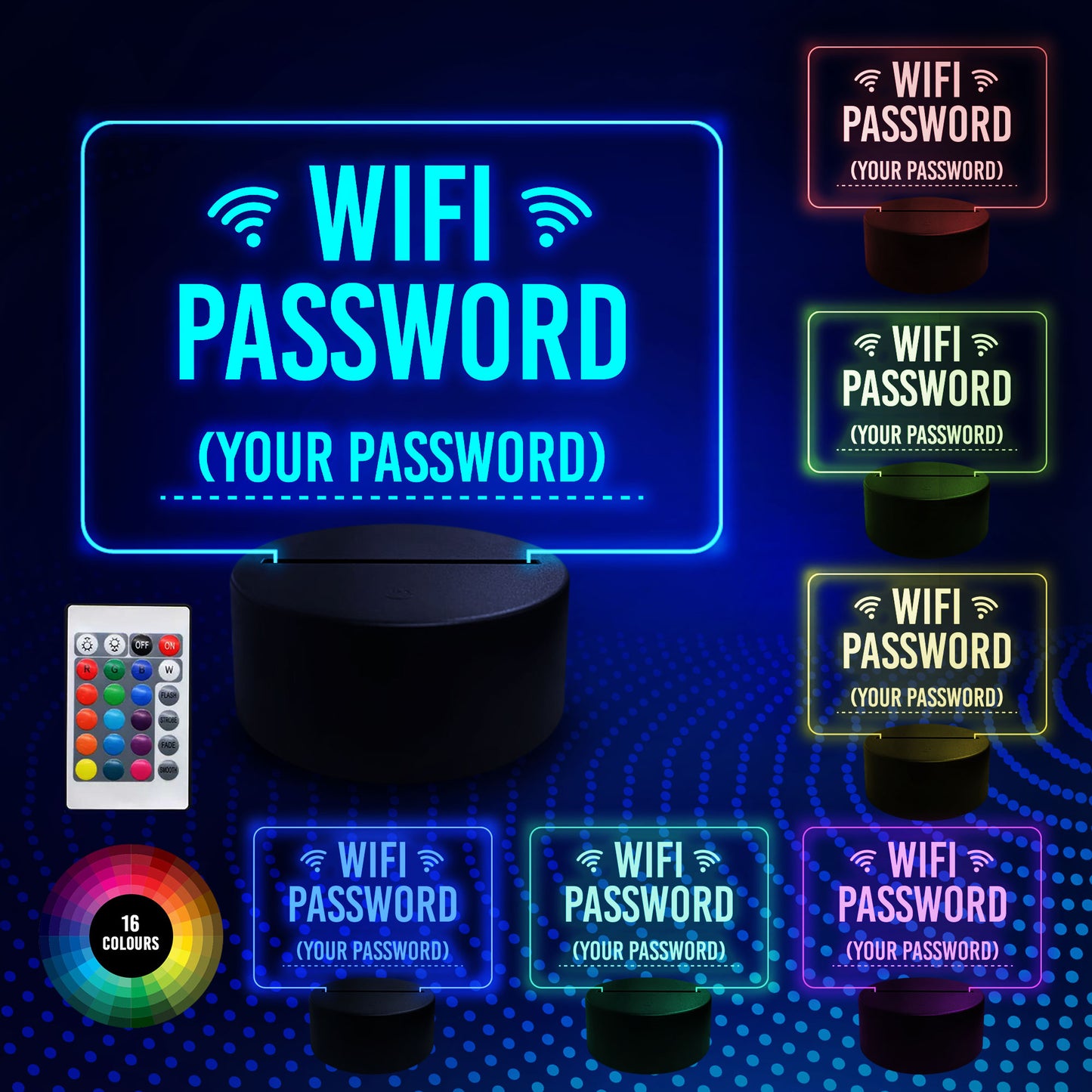 Personalised Wifi Password Home Decor Neon LED Plaque Gift