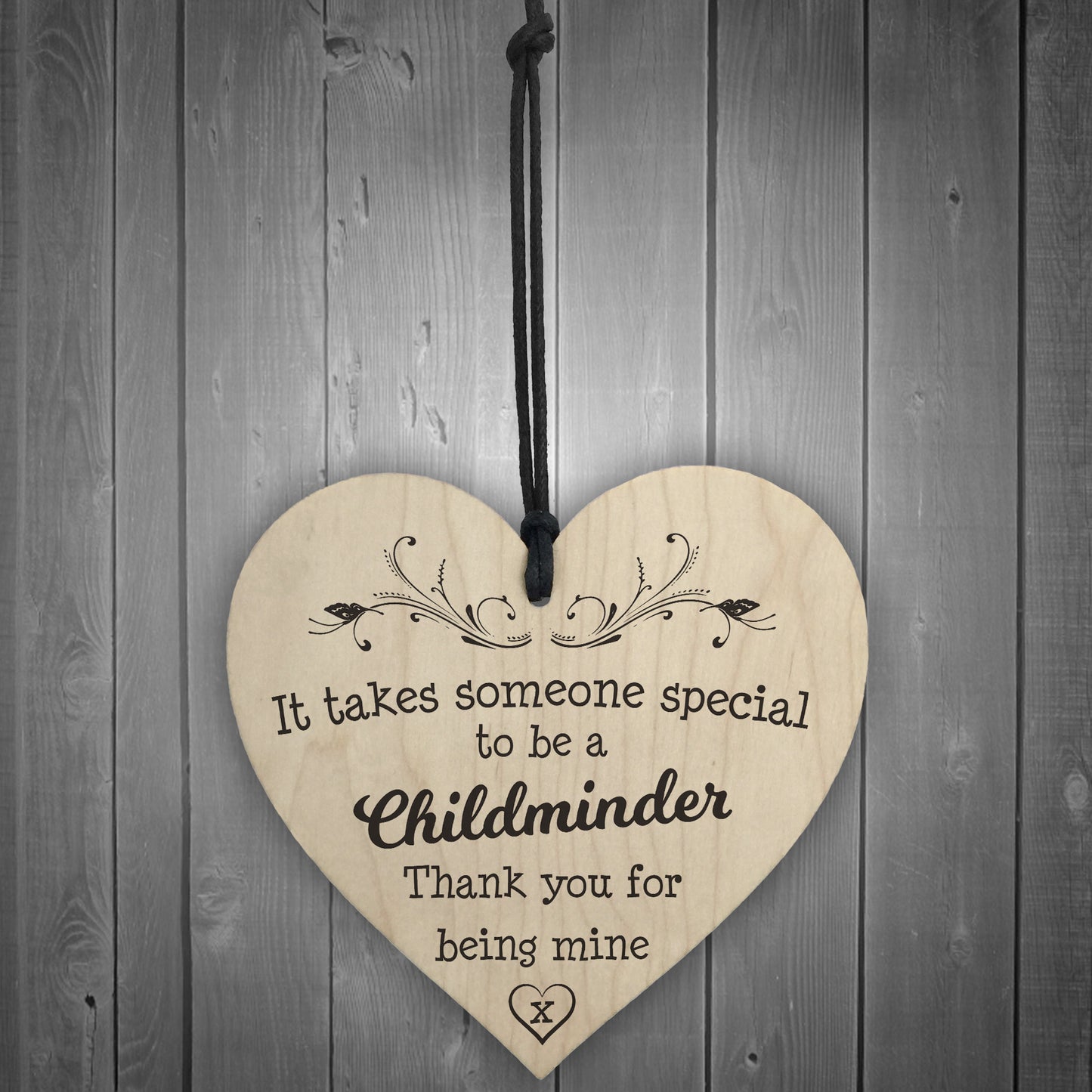 Thank You Special Childminder Wooden Hanging Heart Plaque