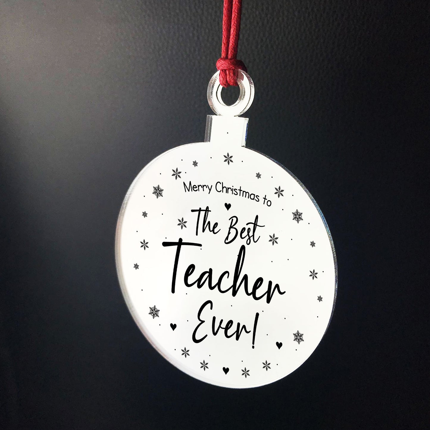 Merry Christmas Gift To The Best Teacher Ever Engraved Decor