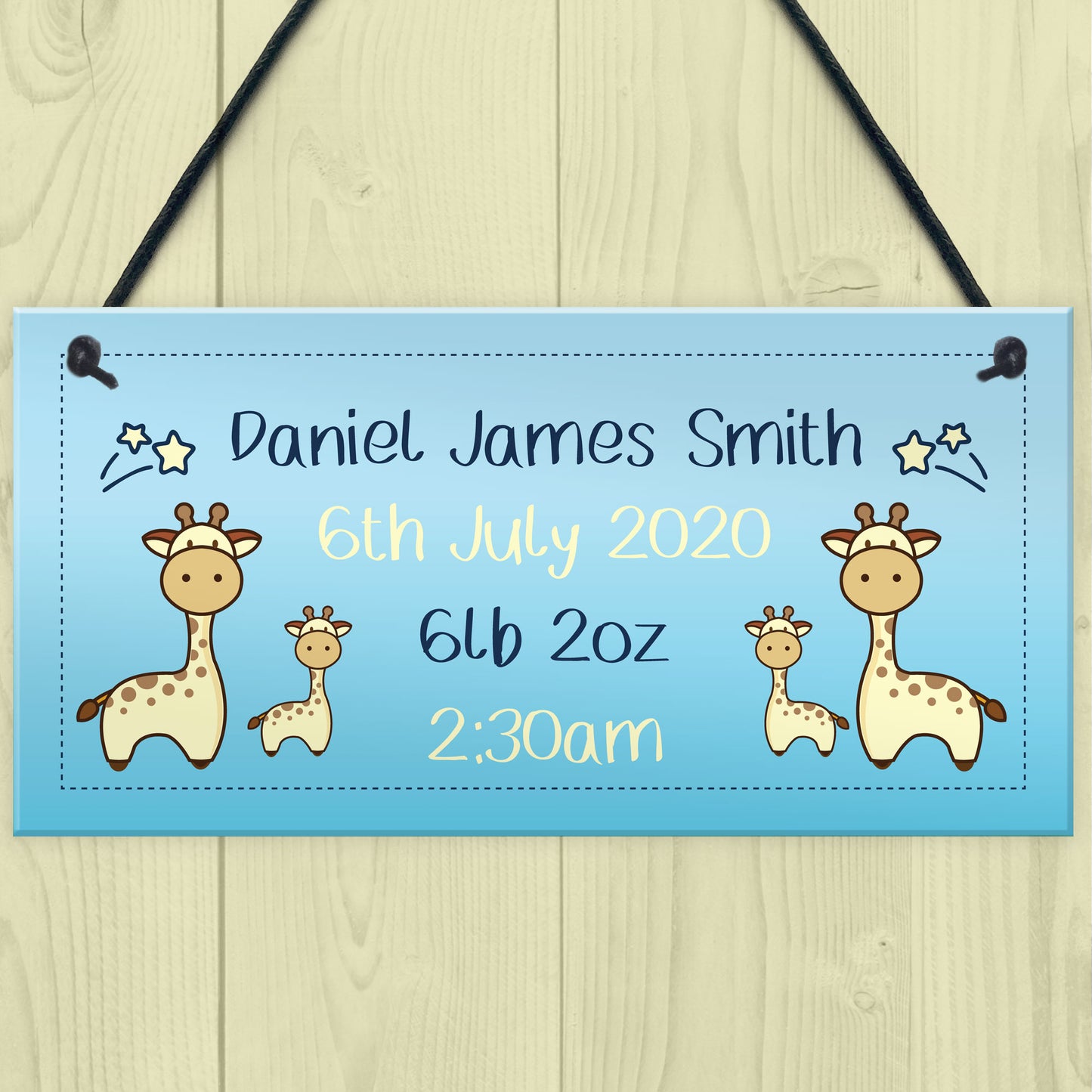 Baby Boy Nursery Sign Birth Details PERSONALISED Baby Gift