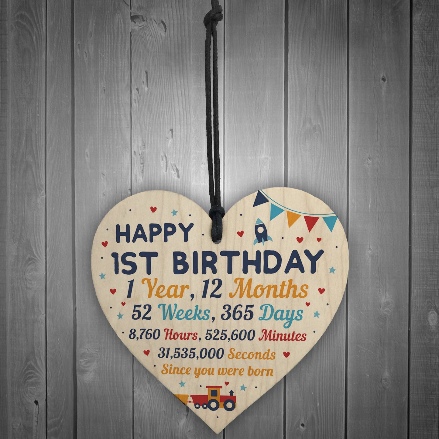 Happy 1st Birthday Gift For Daughter Son Wooden Heart Decoration