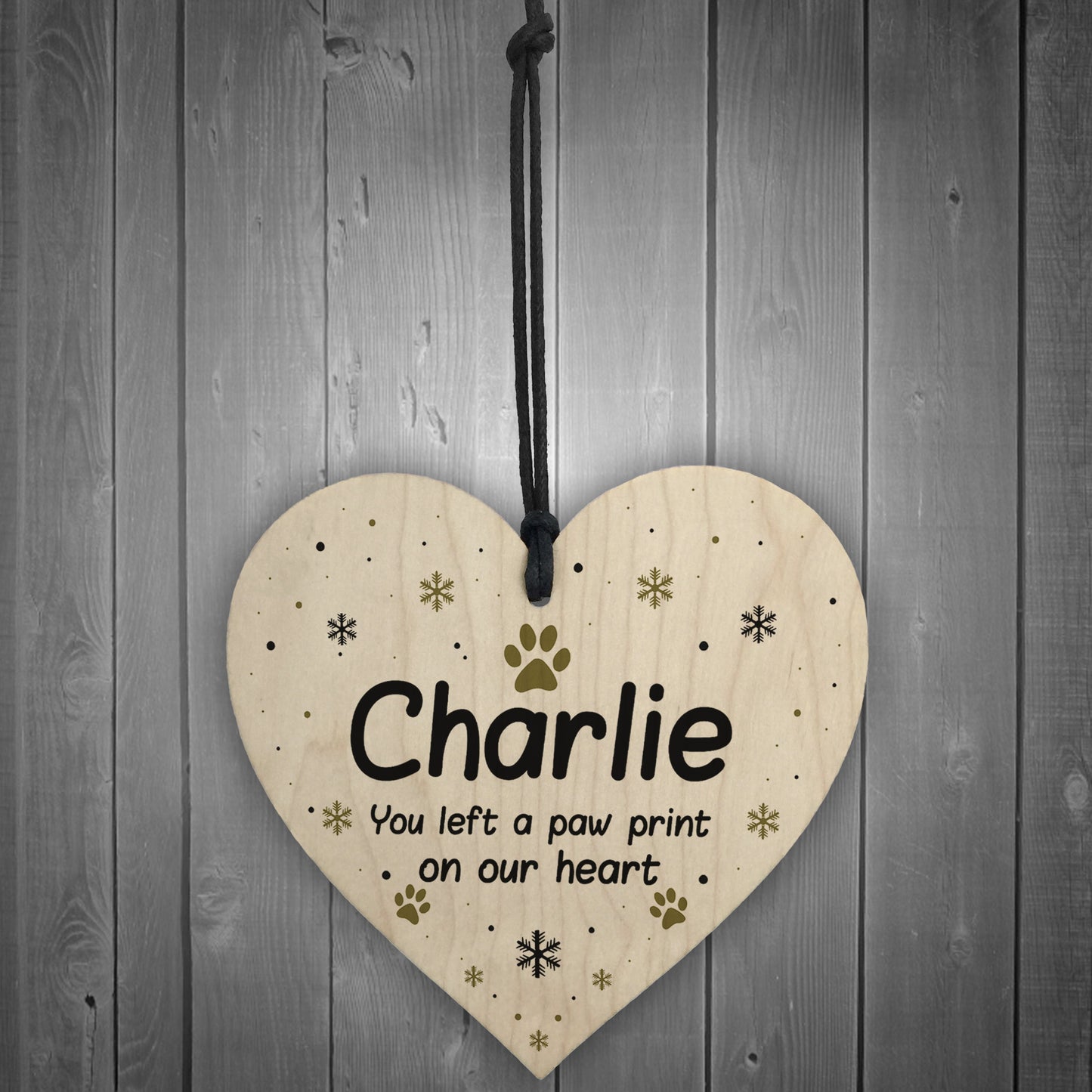 Wooden Personalised Dog Cat Pet Memorial Christmas Tree Decor