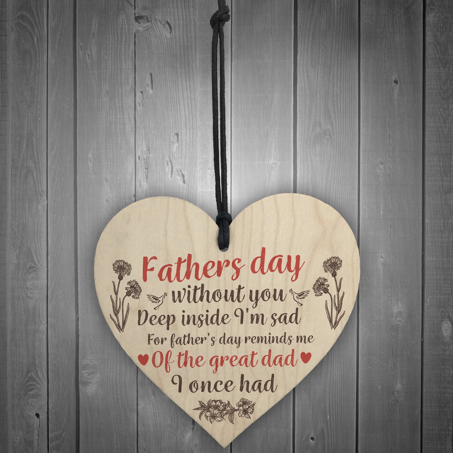 Great Dad Home Grave Garden Memorial Wood Heart Memory