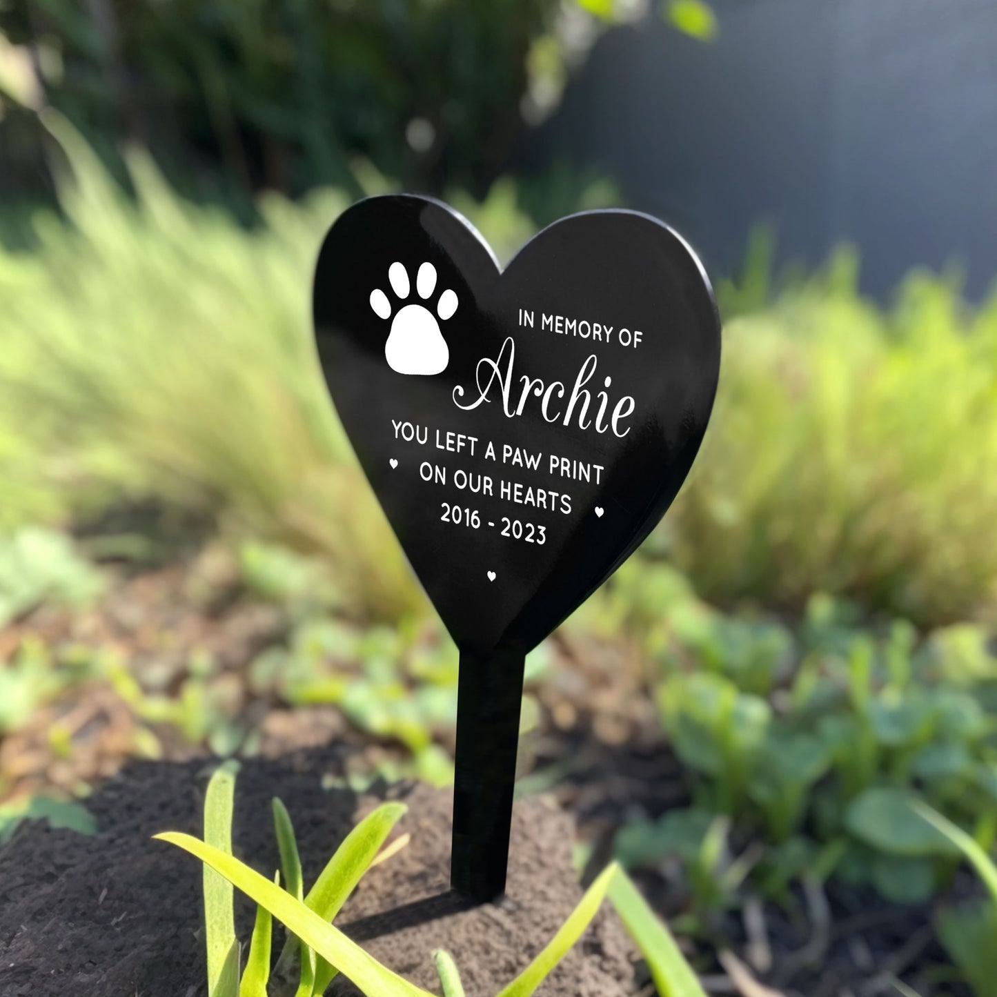 Personalised In Memory Of Pet Dog Cat Left A Paw Print Memorial