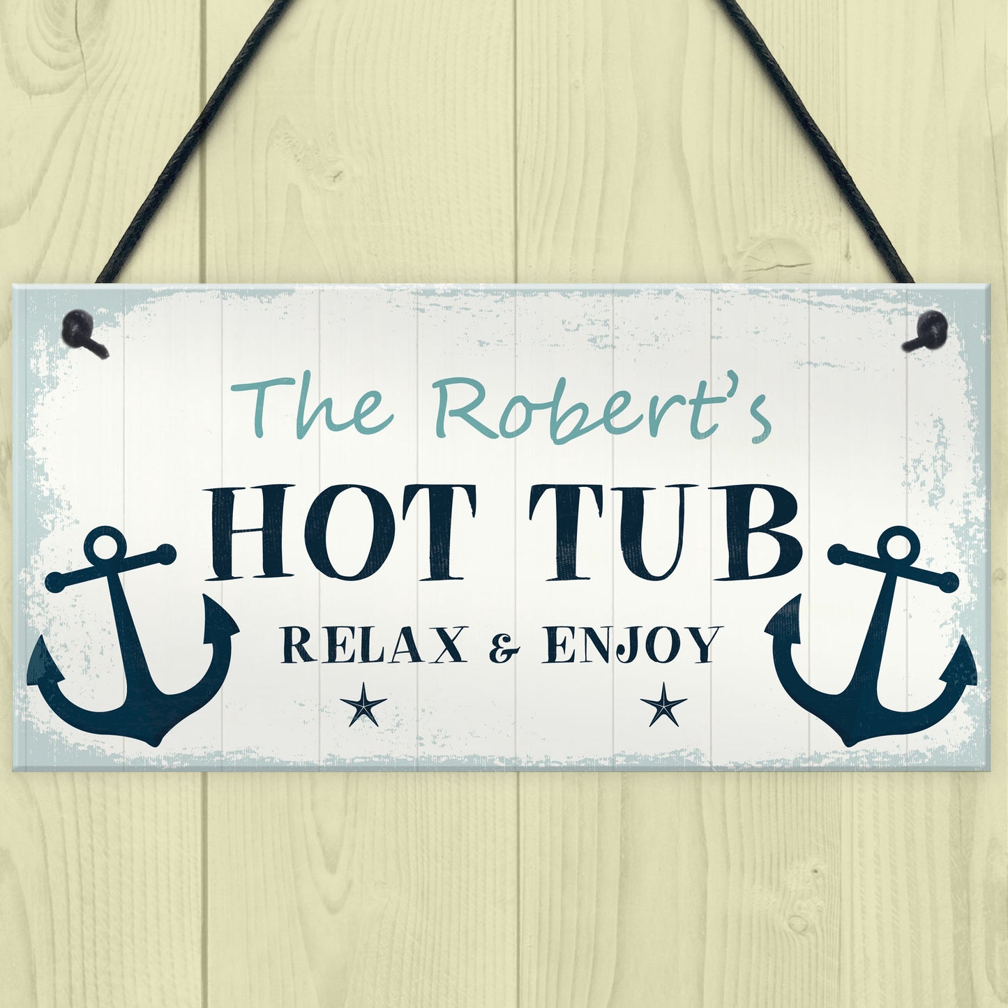 Nautical Theme Hot Tub Sign Hanging Plaque Personalised Hot Tub