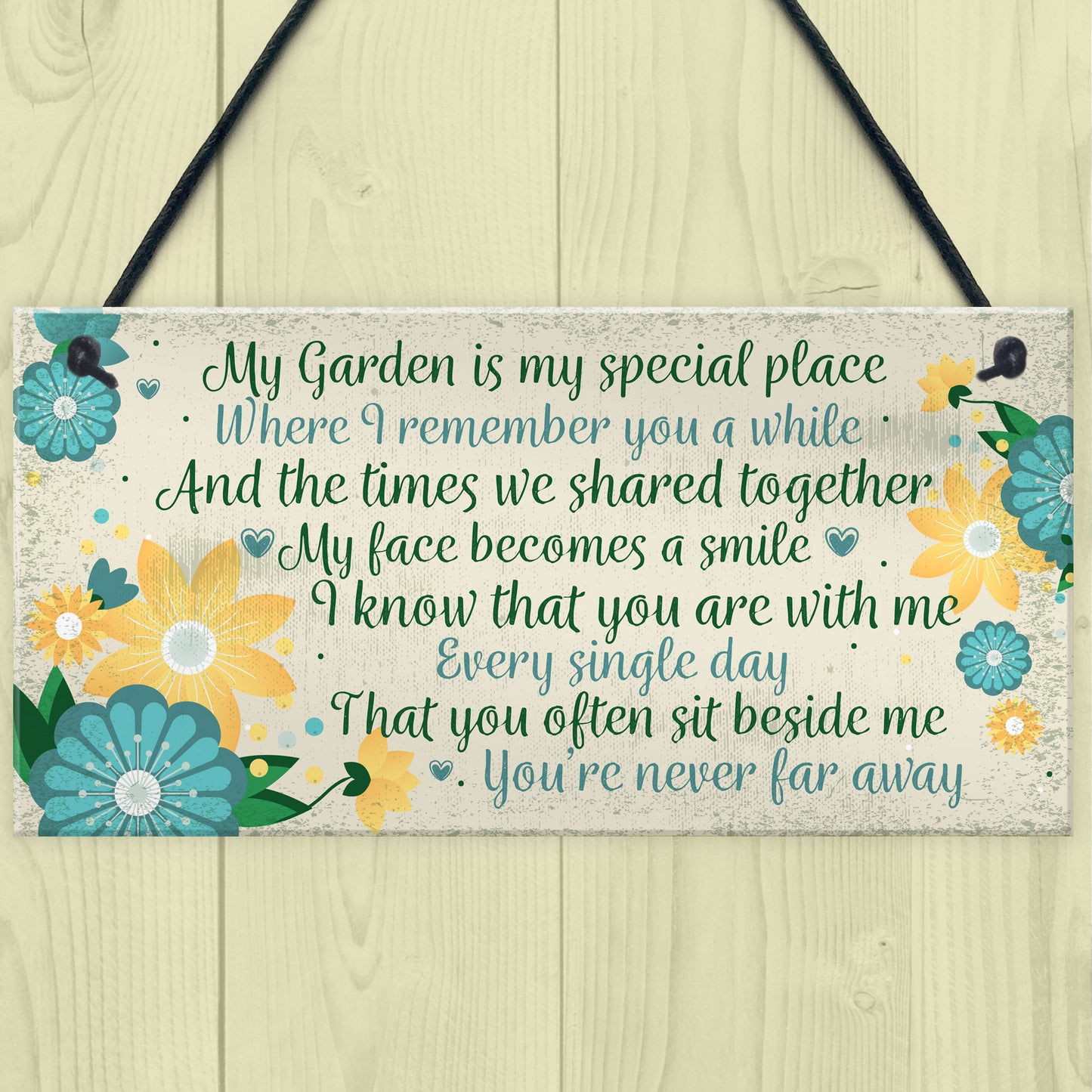 Garden In Memory Mum Nan Friend Memorial Poem Sign Hanging Wall