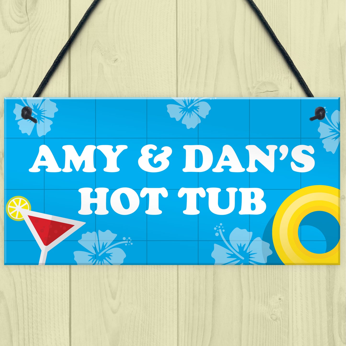 Personalised Hot Tub Decor Sign Hanging Wall Sign For Hot Tub