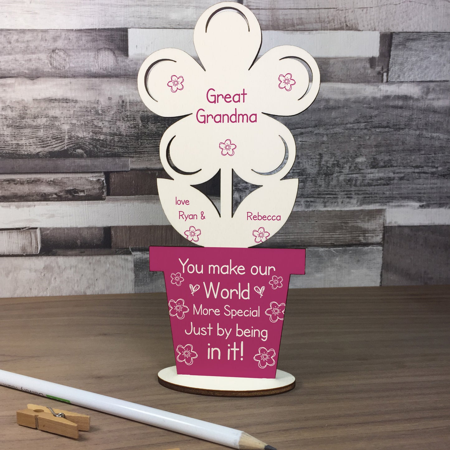 Personalised Gift For Great Grandma Birthday Mothers Day Flower