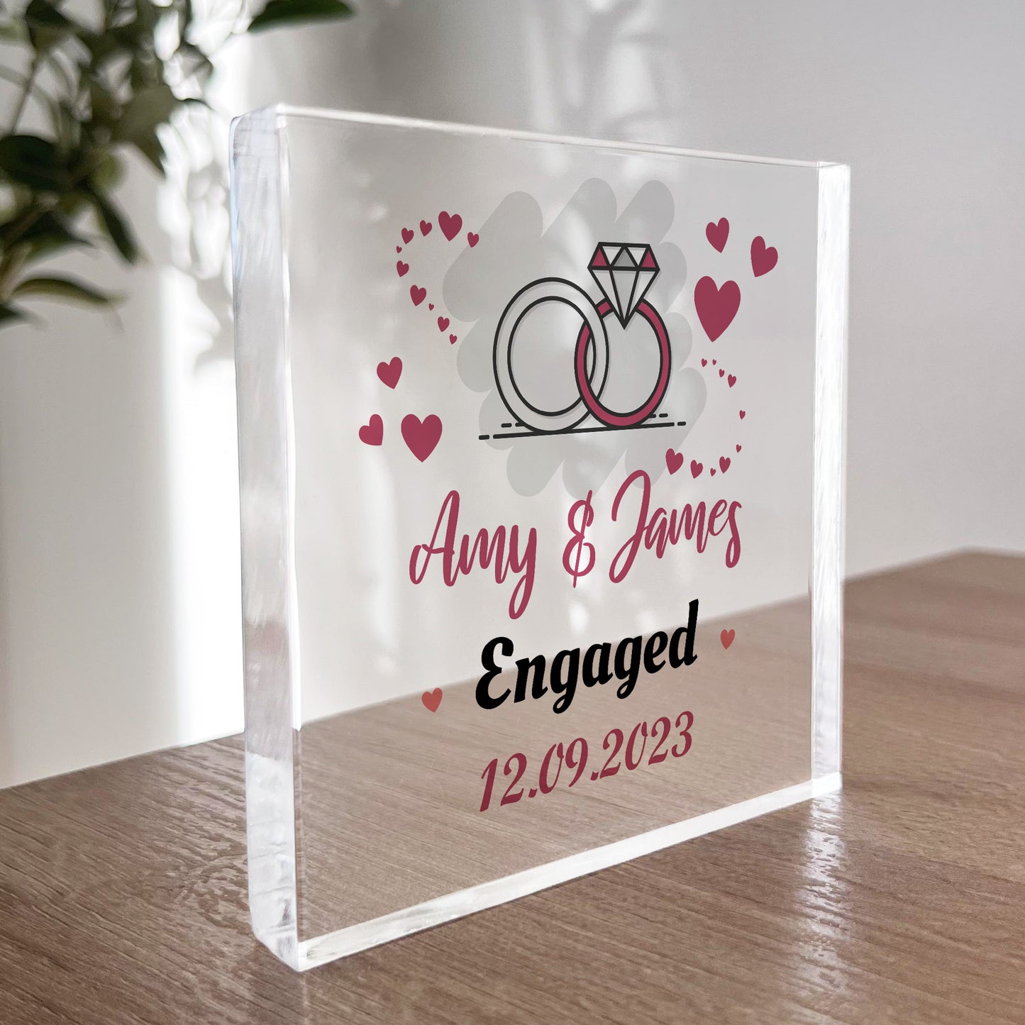 Engagement Gifts For Couple Personalised Block Congratulations