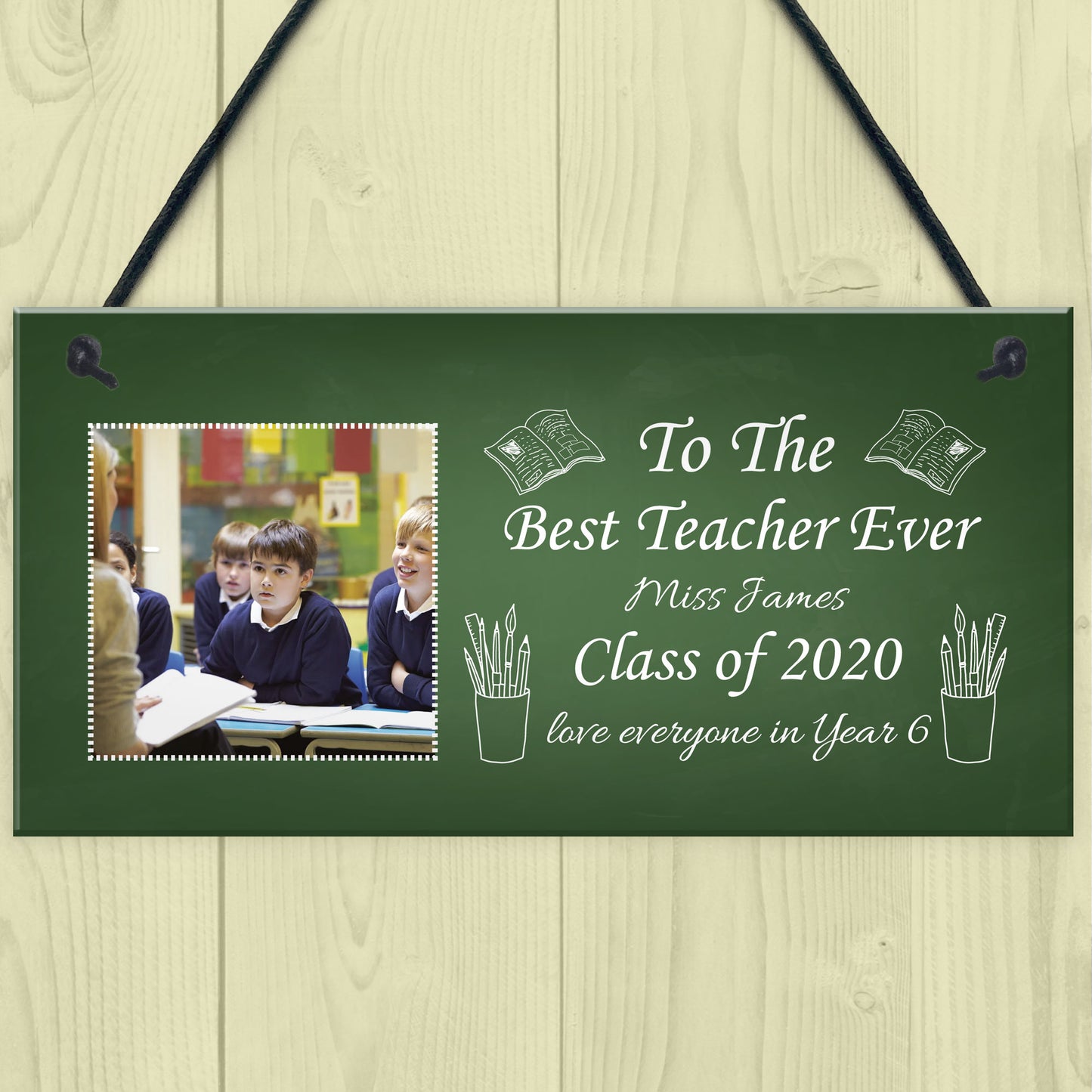 PERSONALISED Best Teacher Ever Photo Plaque Thankyou Birthday