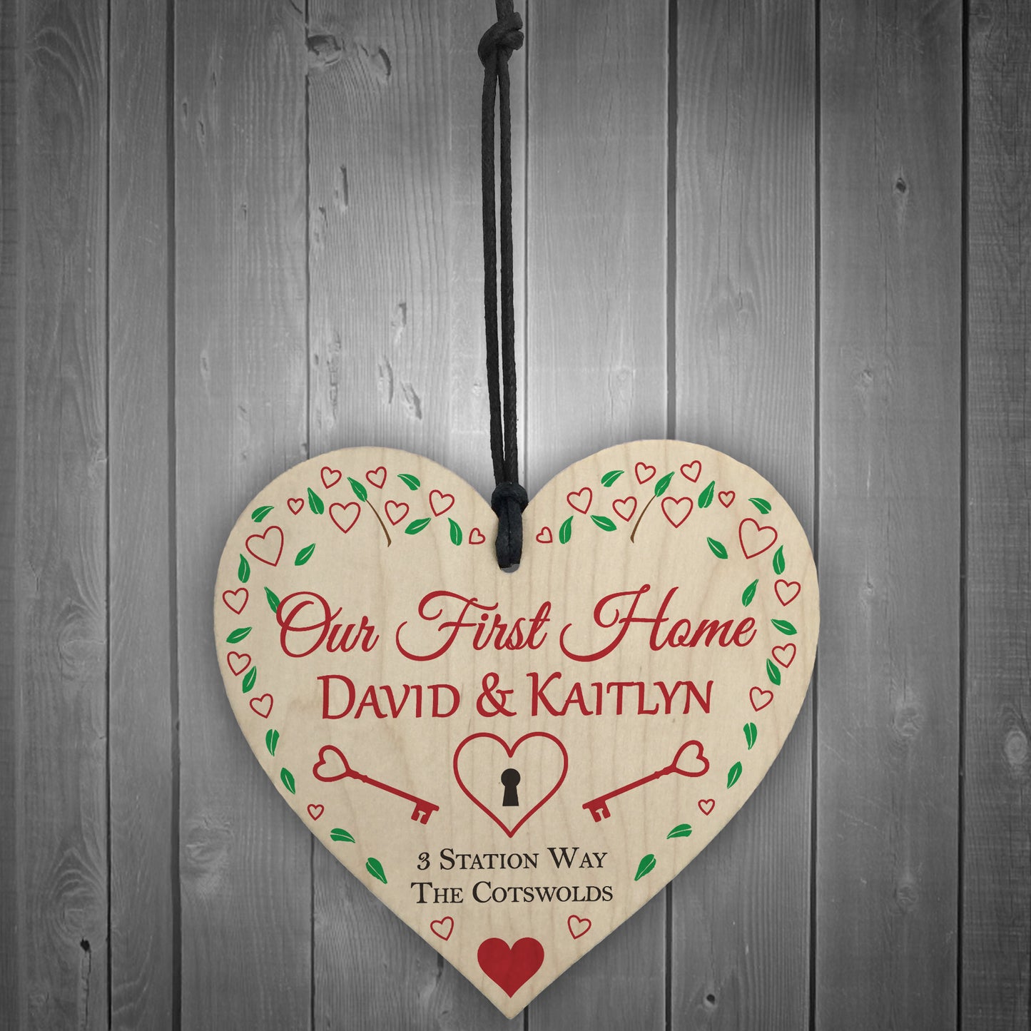 Personalised Our First Home House Warming Hanging Plaque