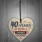 40th Birthday Gifts For Women Men Friend Wood Heart Decorations
