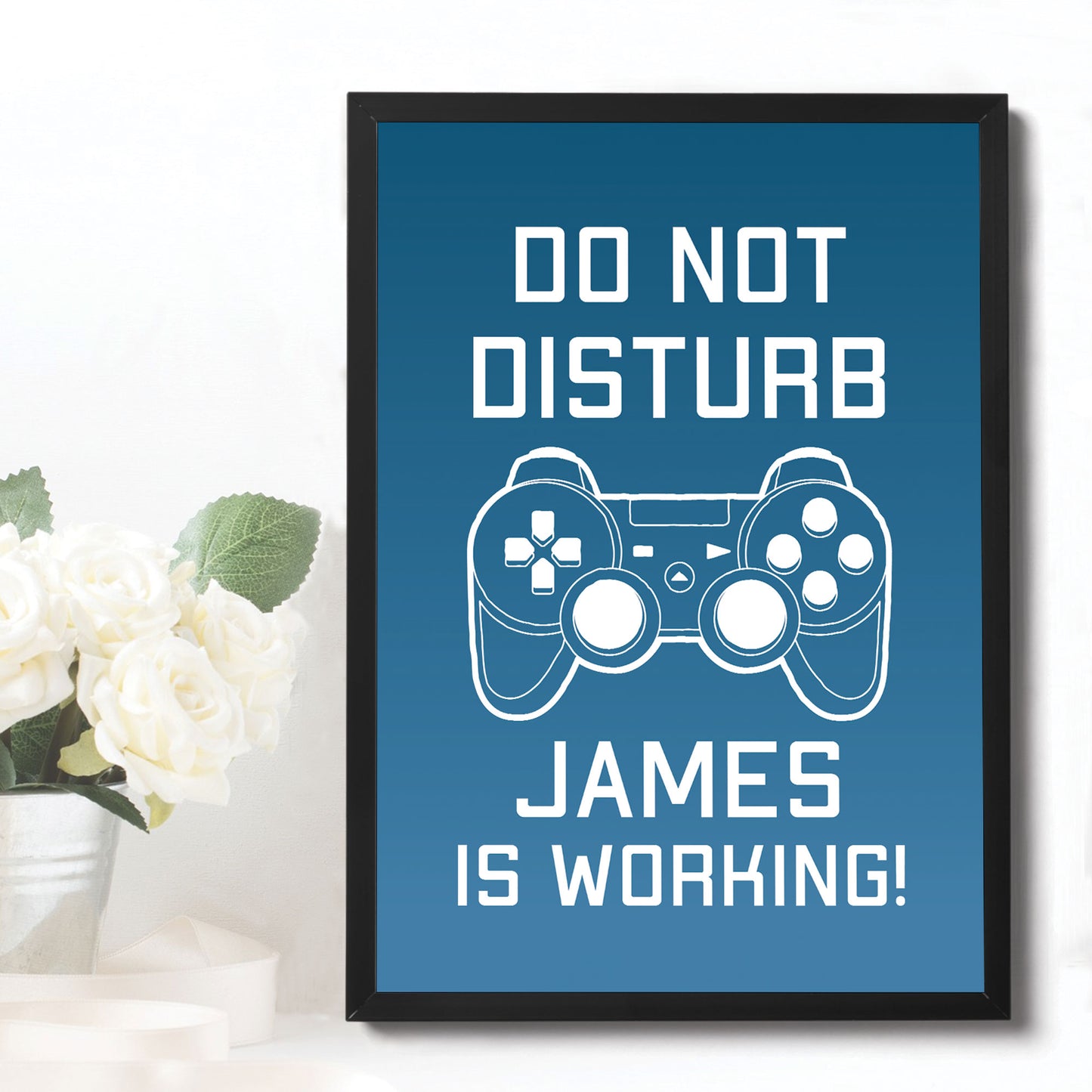 Gaming Print Framed Personalised Man Cave Boys Bedroom Sign