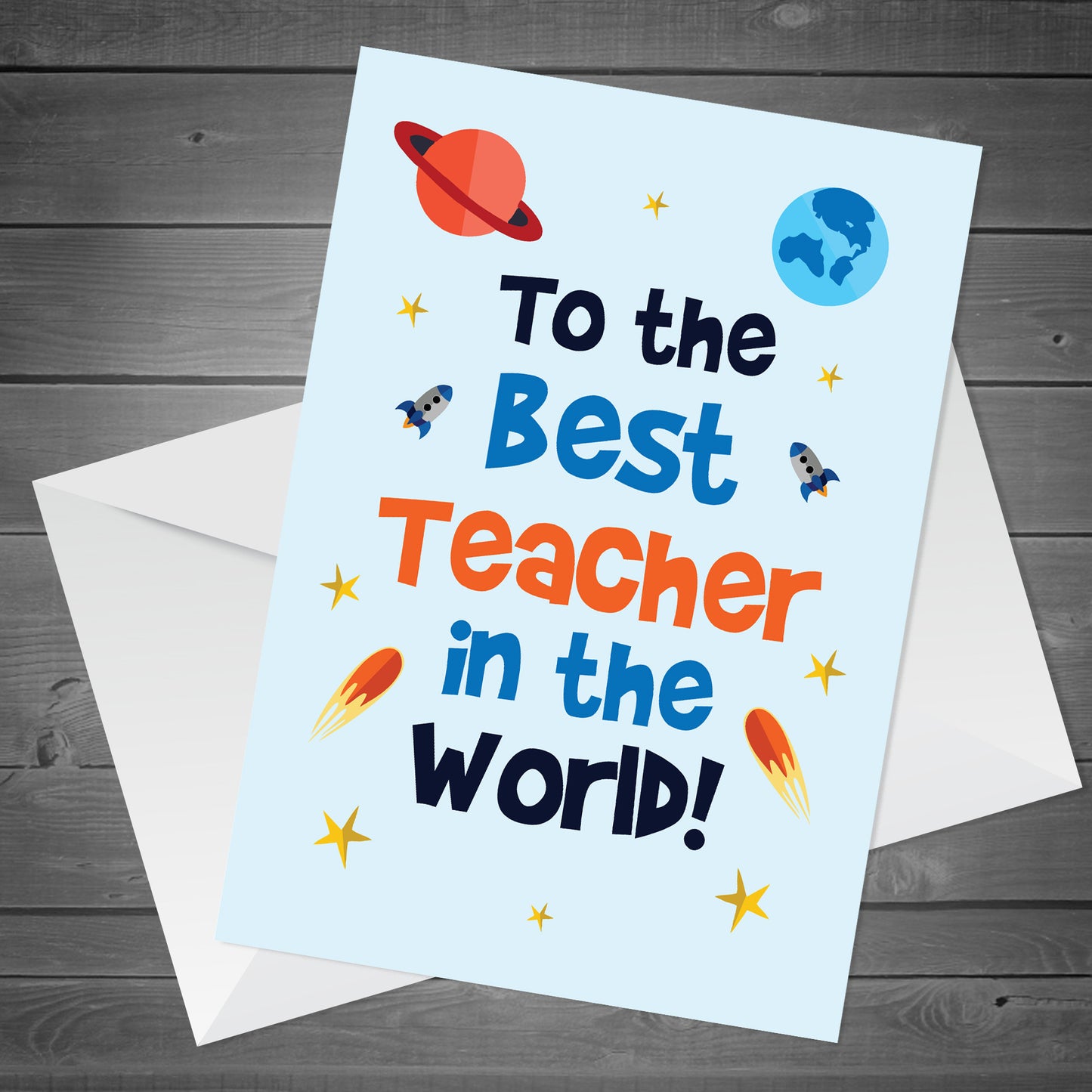 Thank You Card For Teacher Best World Space Theme Leaving School