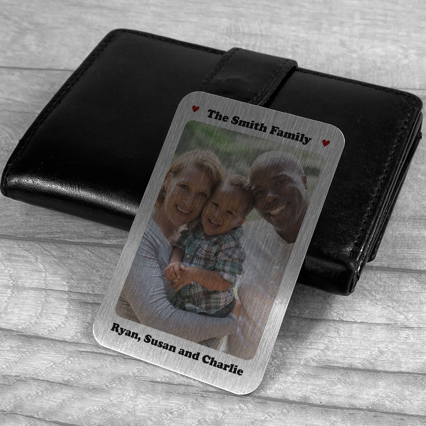 Personalised Metal Photo Card Family Gifts Novelty Birthday Gift