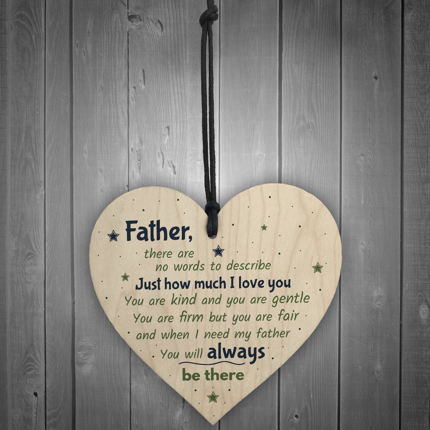 Father Daddys Girl Dad Daddy Wood Heart FATHERS DAY Gift For Him