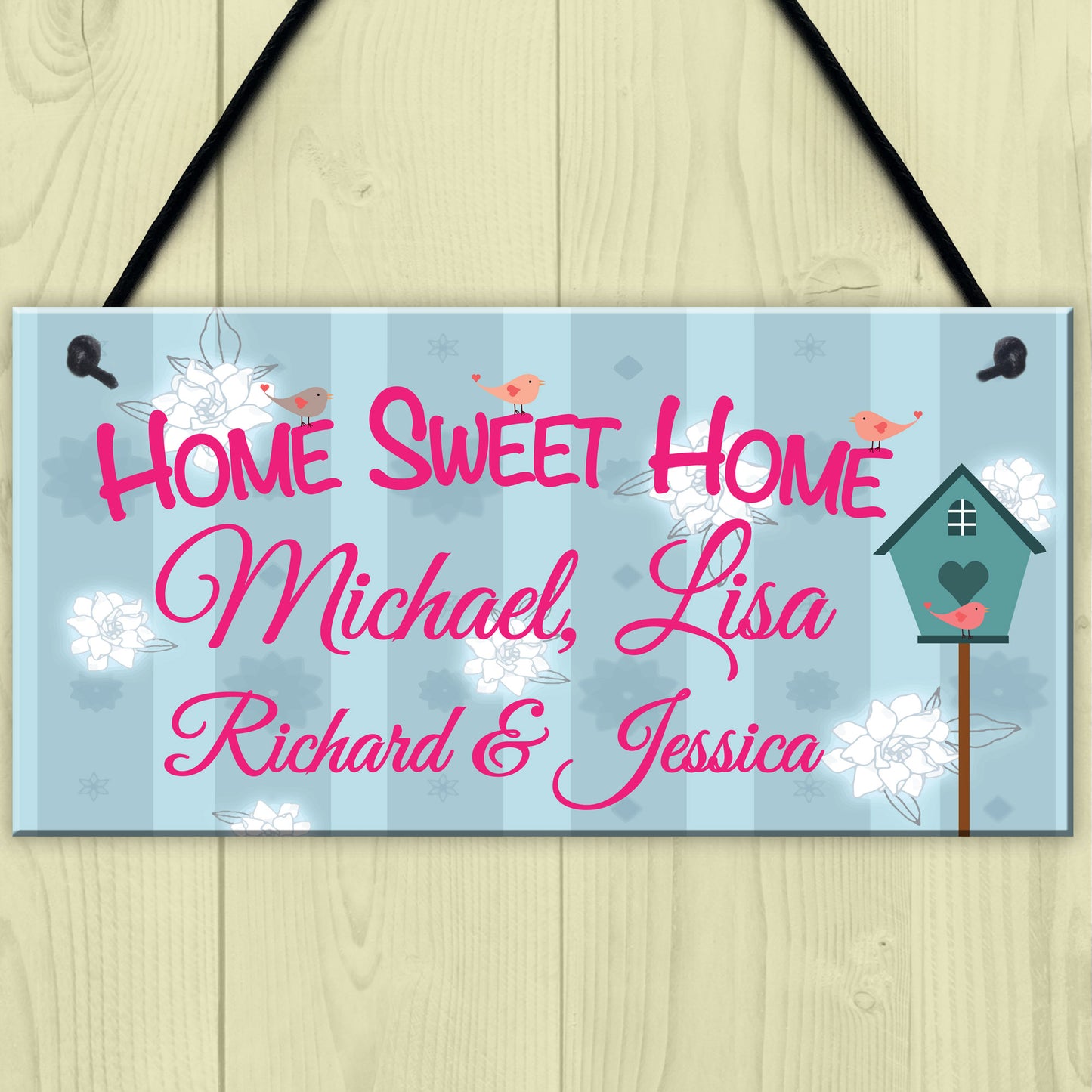 Personalised Home Sweet Home Hanging Plaque Sign Gift