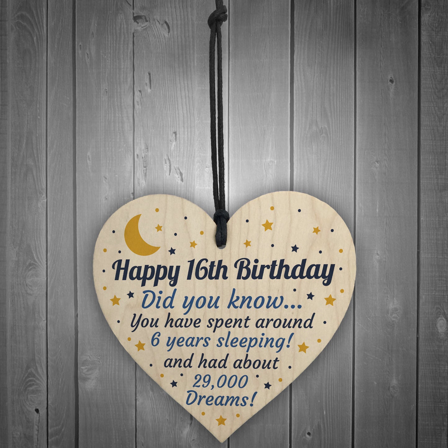 16th Birthday Card For Daughter Son Wood Heart Novelty 16th Gift