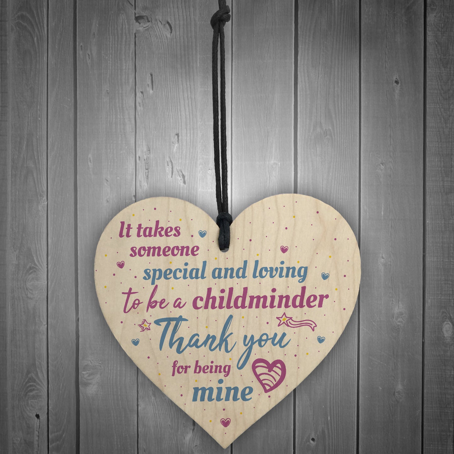 Childminder Gift Handmade Wooden Heart Sign Teacher Nursery Gift