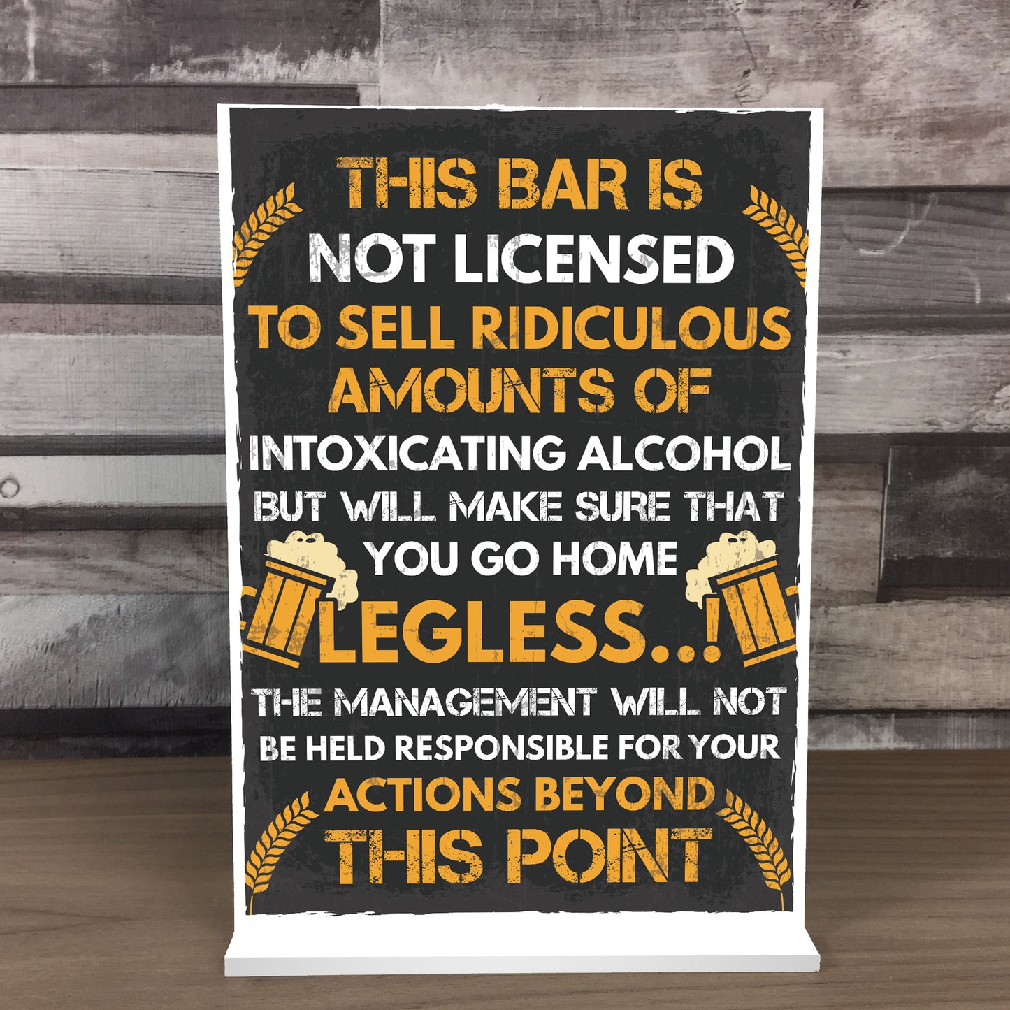 Funny Bar License Alcohol Sign For Home Bar Pub Man Cave Novelty