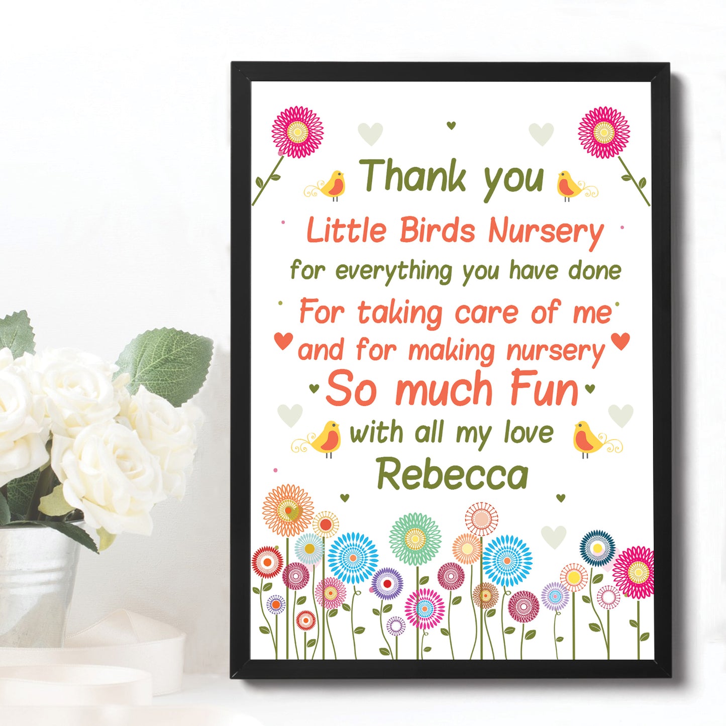 Personalised Teacher Nursery Pre School Thank You Gift Print