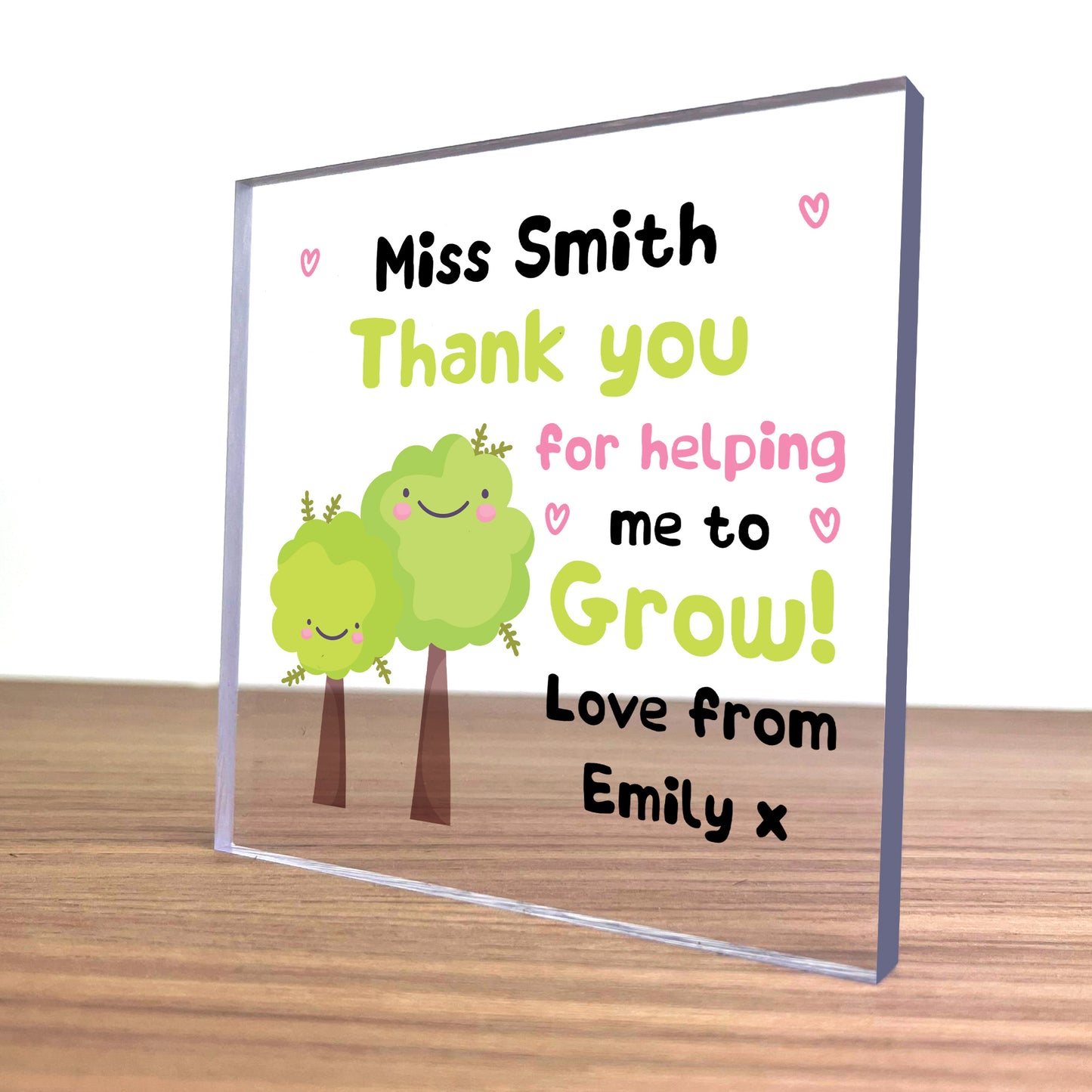 Personalised Thank You Gift For Teacher Helping Me Grow Leaving