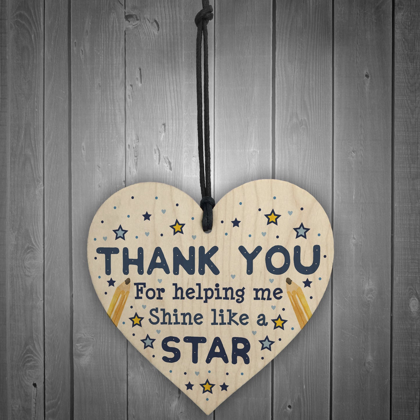 Thank You Wood Heart Gift For Teacher Assistant Nursery Teacher