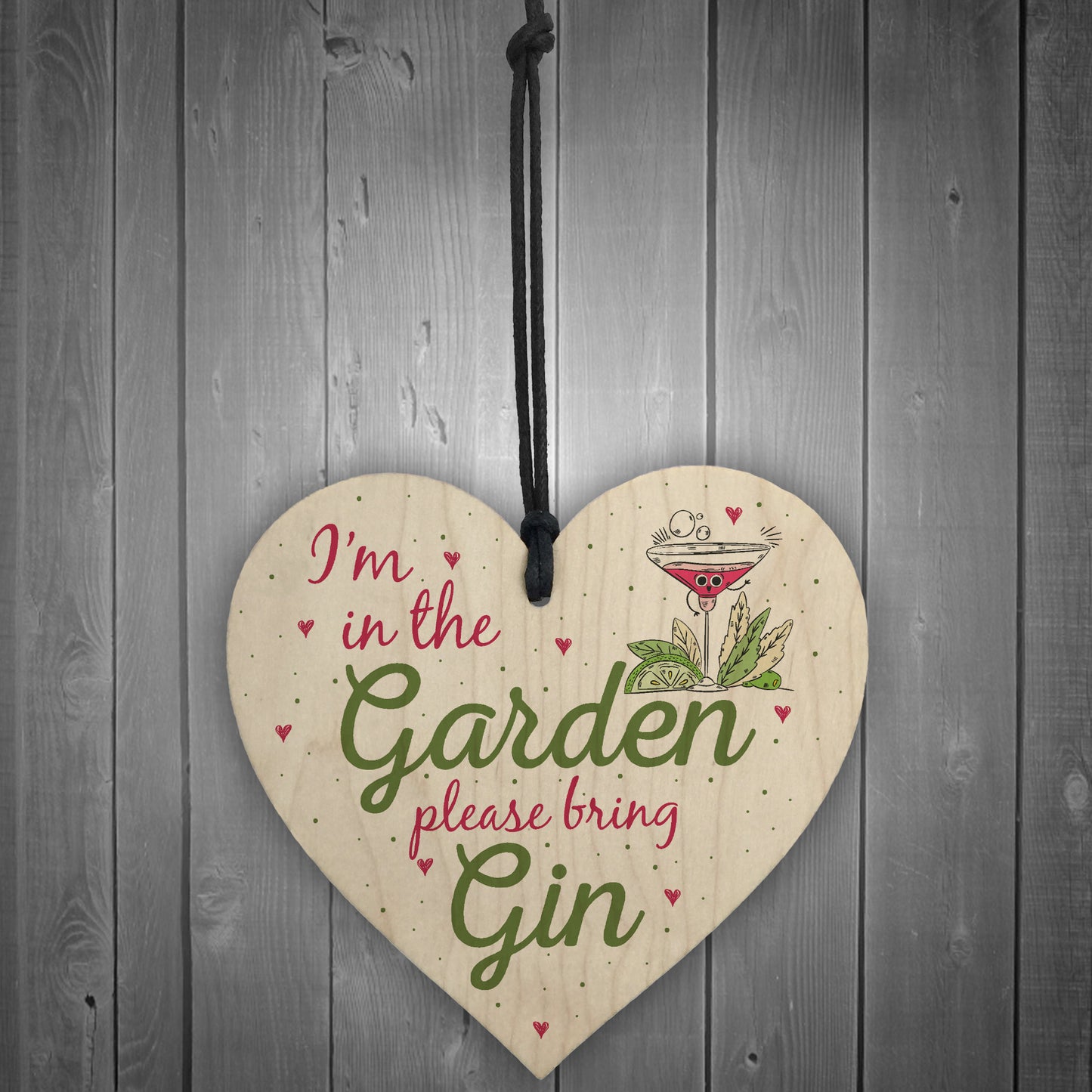 In The Garden Bring Gin Wall Garden Plaque Decor Alcohol Sign