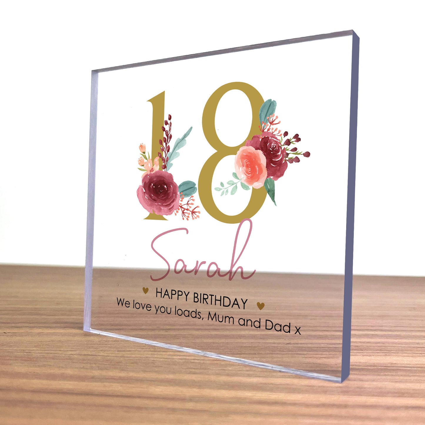 PERSONALISED 18th Birthday Gifts Girls Daughter Her Clear Block