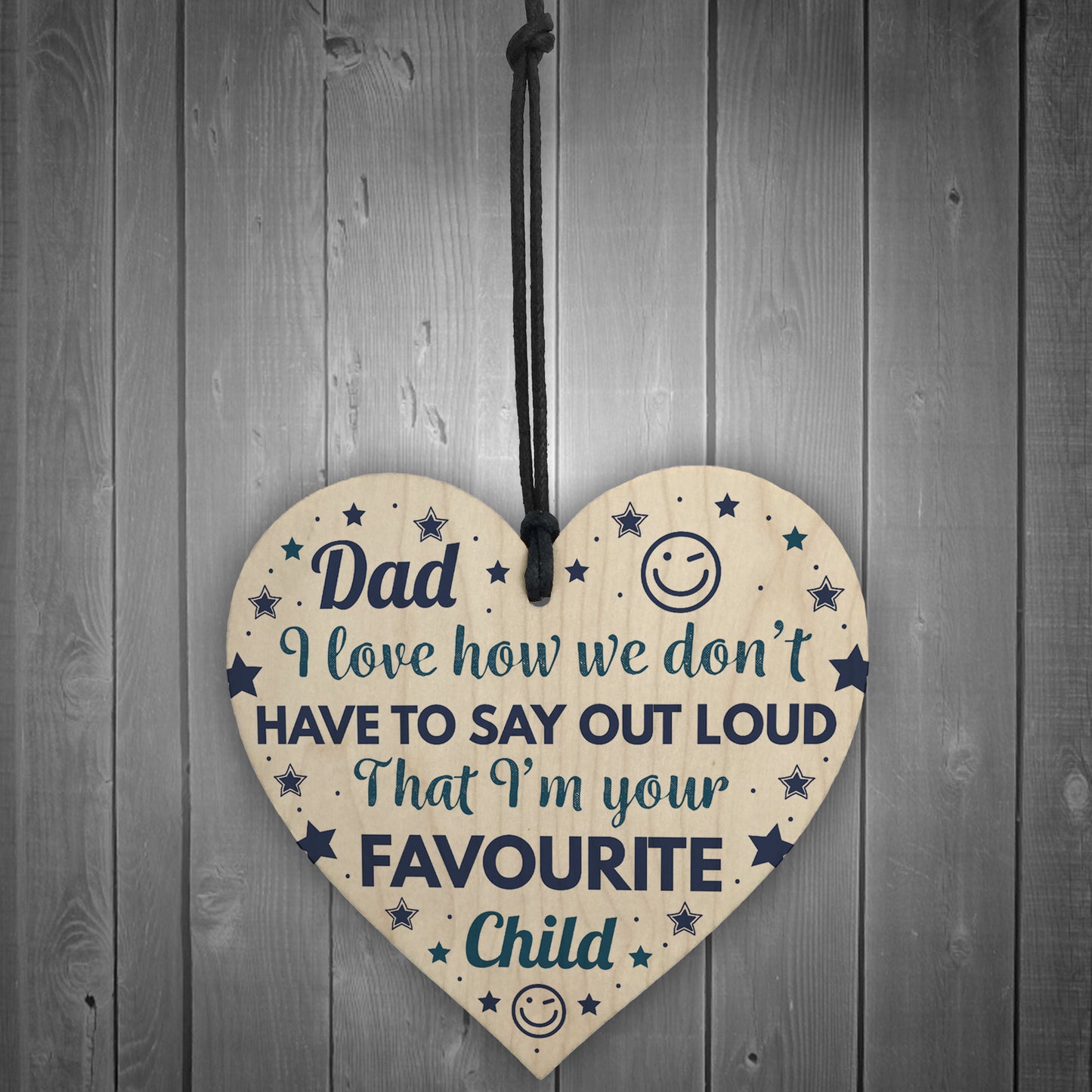 Funny CFathers Day Gifts Novelty Wooden Heart Birthday Gift Dad