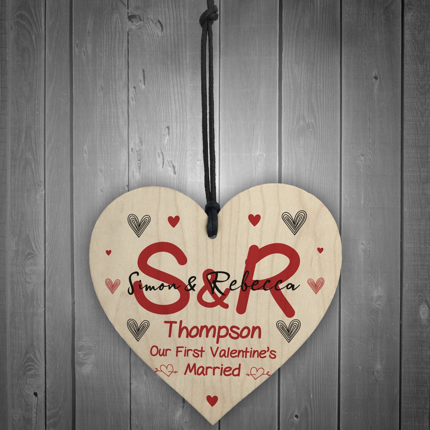 1st Valentines Day Married Gift For Him Her Personalised Heart